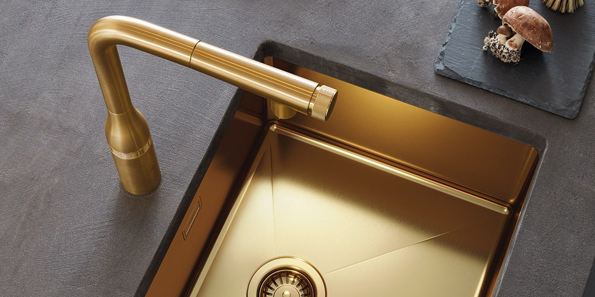 Küchenspüle von GROHE in Gold.